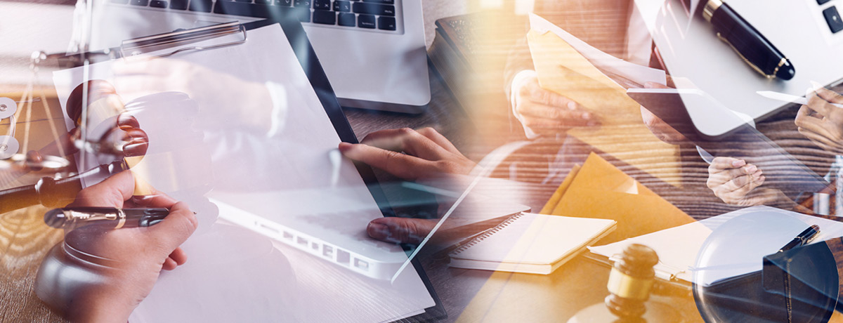 Various pictures of legal tech overlapping