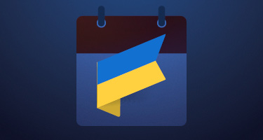 blue and yellow stripes of Ukranian flag