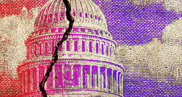 Capitol building split in half