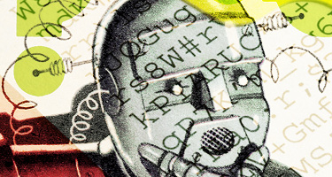 Illustration of robot thinking