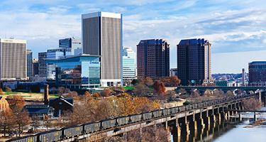 Skyline with blur background and wide view of park 
