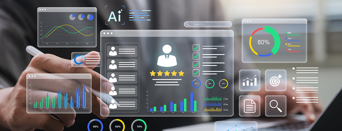 AI dashboard visualizing a lawyer's online profile, reputation, and practice information across mult