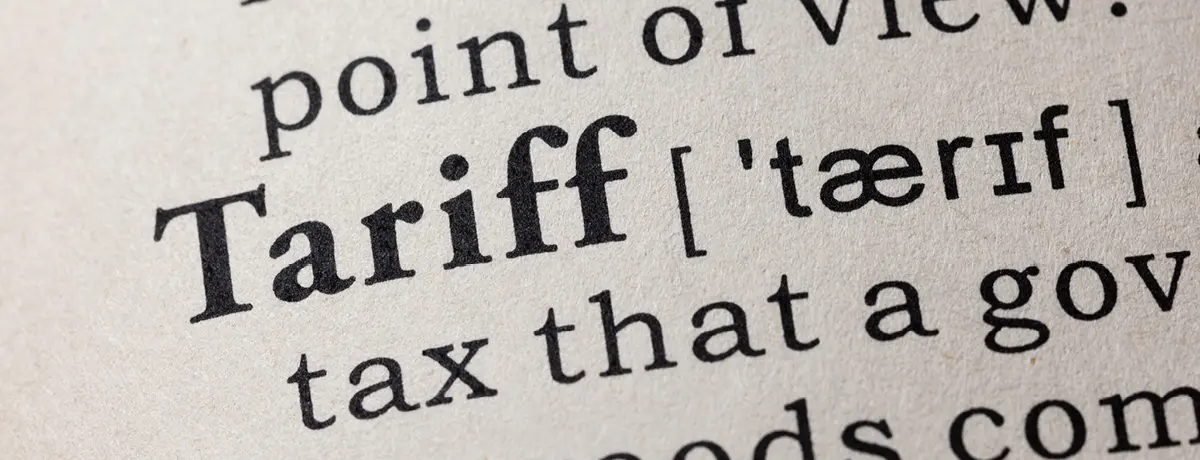 Dictionary definition page showing the word tariff and its phonetics