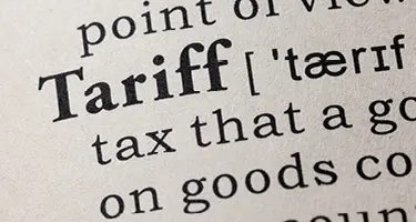 Dictionary definition page showing the word tariff and its phonetics