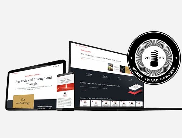 Webby Award Above Best Lawyers Website