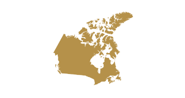 The Share of Canada Map in Gold