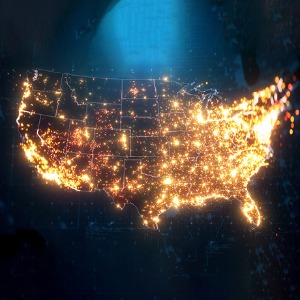 U.S. Country with Lights