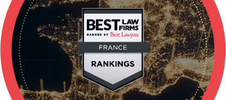 Best Law Firms - France Rankings badge with map of Europe