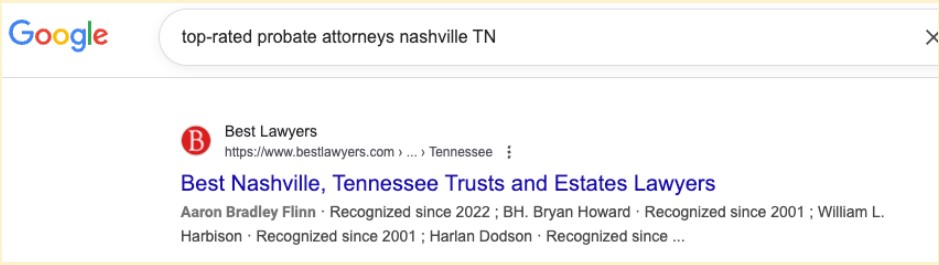 Top-rated probate attorneys nashvile TN