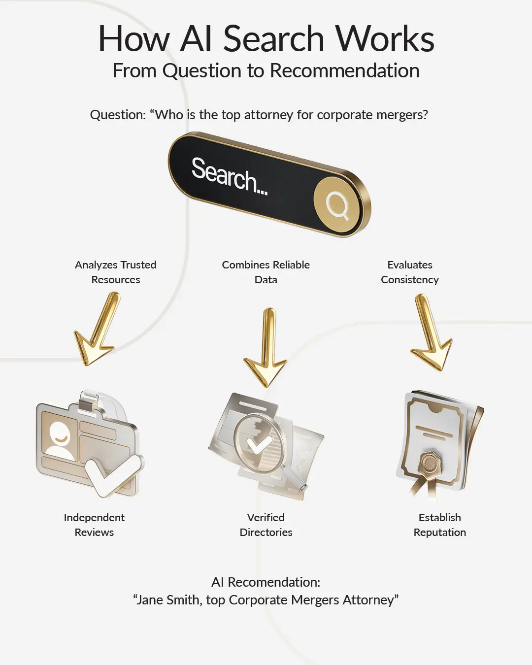  AI search process from question to attorney recommendation