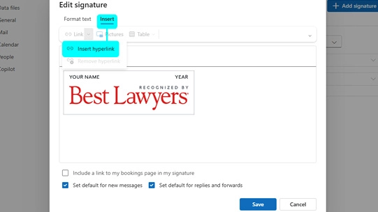Image demonstrating how to insert an image in Outlook