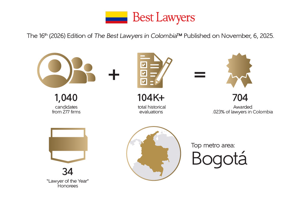 Data overview of the 16th edition of the Best Lawyers in Colombia
